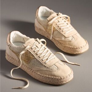 Dolce Vita Notice Espadrille Sneakers NIB Sz 7.5 Multi Gold color Anthropology